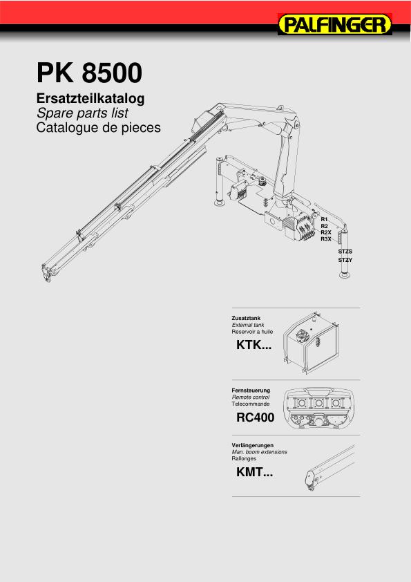 Palfinger Crane PK 8500 Spare Parts Catalog 1
