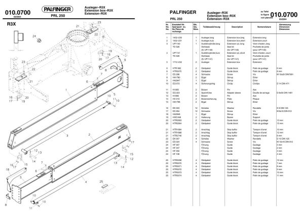Palfinger Crane PRL 250 Spare Parts Catalog 2
