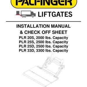 Palfinger Liftgates PLR 20S 25S 25D 33D Installation Manual 1