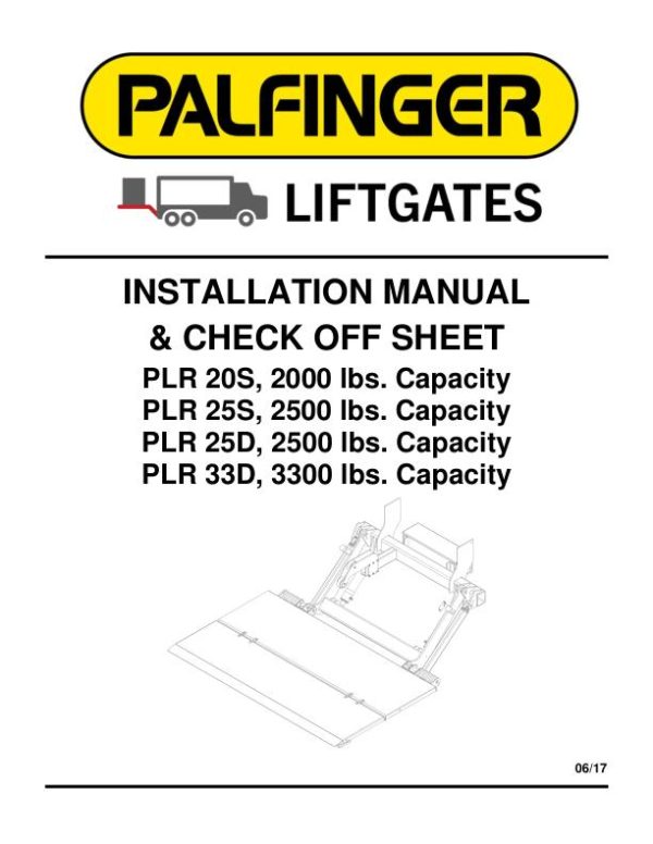 Palfinger Liftgates PLR 20S 25S 25D 33D Installation Manual 1
