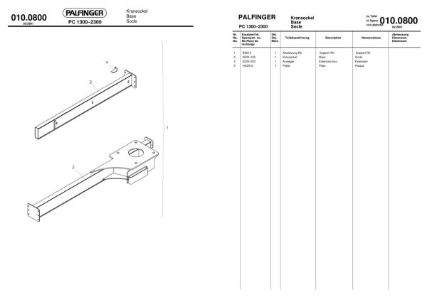 Palfinger Mounting Frame PC 1300 2300 PC0130 Spare Parts Catalog 2
