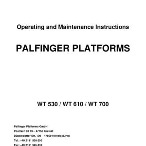 Palfinger Platforms WT 530 WT 610 WT 700 Operating Maintenance Instructions 1