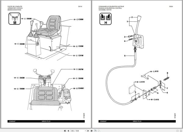 Pel Job Sirius Plus Excavator Spare Parts Catalog E5400447 2