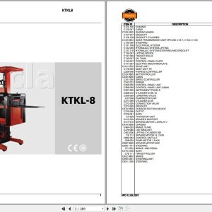 Rocla Order Pickers KTKL 8 Parts Catalog 2007 1