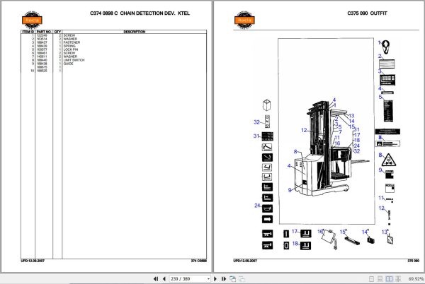 Rocla Order Pickers KTKL 8 Parts Catalog 2007 3
