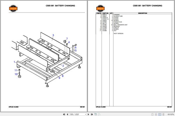 Rocla Order Pickers PHL8 PHL10 Parts Catalog 2009 2
