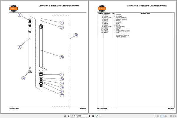 Rocla Order Pickers PHL8 PHL10 Parts Catalog 2009 3