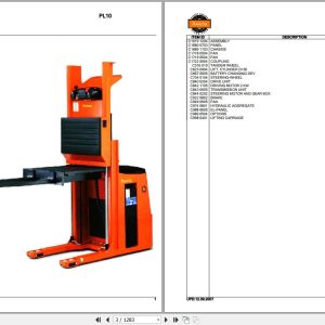 Rocla Order Pickers PL10 PL10F PL10V Parts Catalog 2007 1