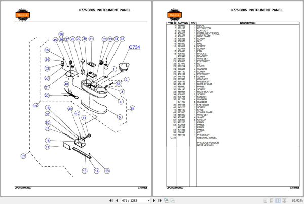 Rocla Order Pickers PL10 PL10F PL10V Parts Catalog 2007 2