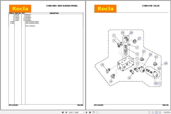 Rocla Order Pickers PM10DS Parts Catalog 2007 3