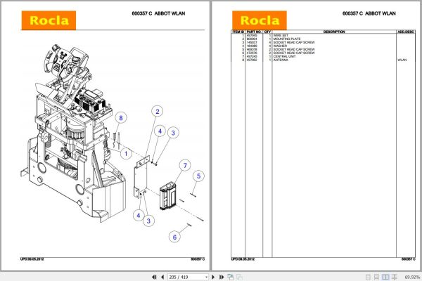 Rocla Order Pickers PS20 PS30t PS20D PS10f PS10Df PS20S PS20DS Parts Catalog 2012 2
