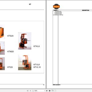Rocla Pallet Trucks KTS20 KTM20 KTI20 KTKL8 KTVL8 KTVL10 Parts Catalog 2011 1