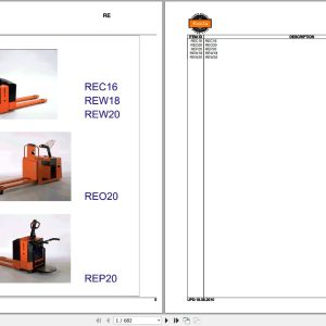 Rocla Pallet Trucks REC16 REW18 REW20 REO20 REO20 Parts Catalog 2010 1