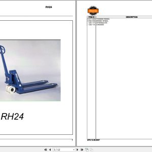 Rocla Pallet Trucks RH24 Parts Catalog 2007 1