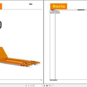 Rocla Pallet Trucks RMA25 RMA25SE RMA25ST Parts Catalog 2010 1