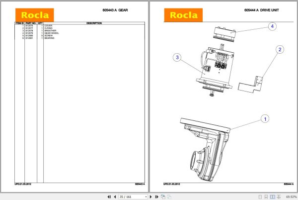 Rocla Pallet Trucks TWS16 TWS18 TWS20 TWS20SE Parts Catalog 2012 2