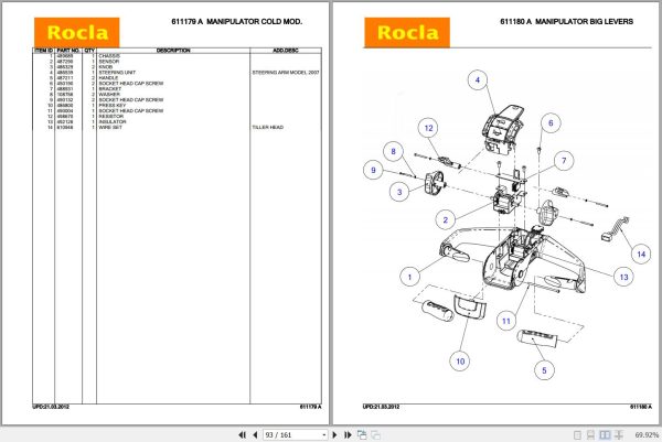 Rocla Pallet Trucks TWS16 TWS18 TWS20 TWS20SE Parts Catalog 2012 3