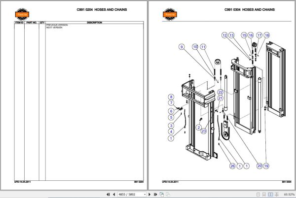 Rocla Reach Trucks TEC16 to TECS25 TER Parts Catalog 2011 3