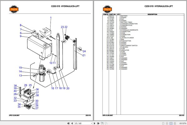 Rocla Stackers PVA6 PVA10 PVA12 PVK8 Parts Catalog 2007 2