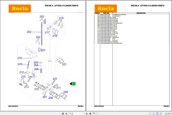 Rocla Stackers RSM10 Parts Catalog 2010 2