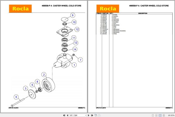 Rocla Stackers SSI20ac SSI15ac SSI15aci Parts Catalog 2010 2
