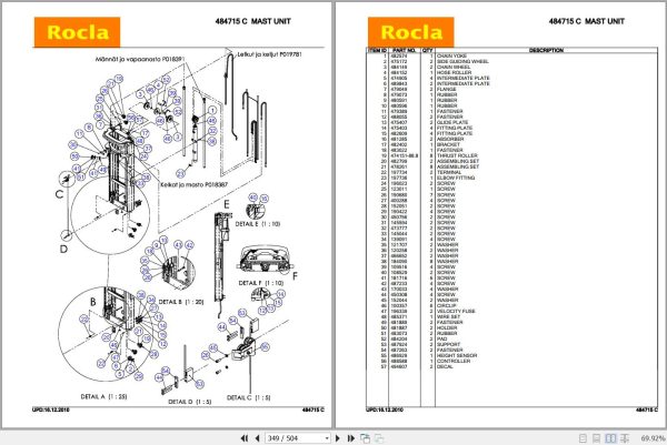 Rocla Stackers SSI20ac SSI15ac SSI15aci Parts Catalog 2010 3