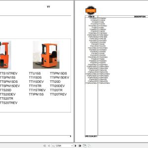 Rocla Stackers TTS12S to TTS15TR Parts Catalog 2011 1
