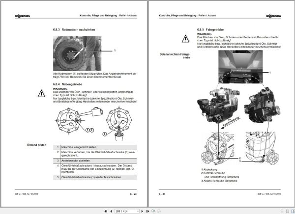 Sennebogen 305 C 305 XL 305.0.420 Operating and Maintenance Manual DE 2