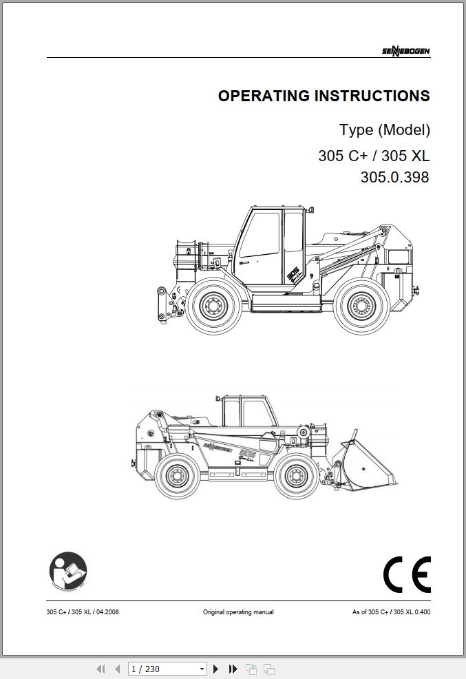 Sennebogen 305 C 305 XL Operating and Maintenance Manual 1