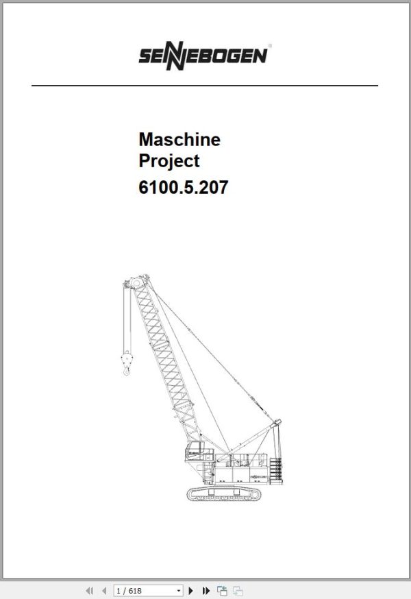 Sennebogen Crane 6100 6100.5.207 Spare Parts Catalog EN DE 1