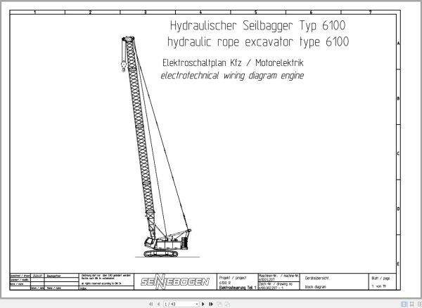 Sennebogen Crawler Crane 6100 6100.5.207 Electric and Hydraulic Diagrams EN DE 1