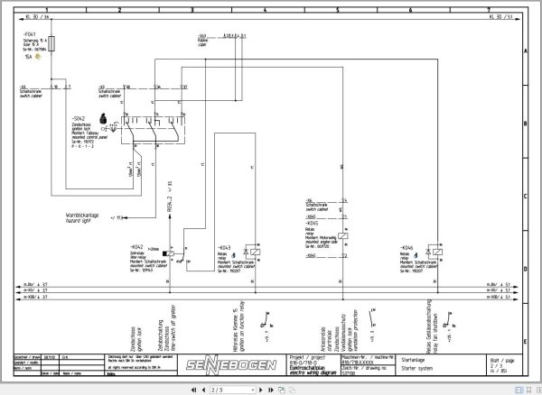 Sennebogen Material Handler 818 818.0.1088 Electric and Hydraulic Diagrams EN DE 2