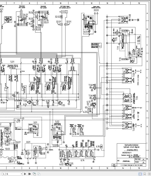 Sennebogen Material Handler 818 818.0.1088 Electric and Hydraulic Diagrams EN DE 3