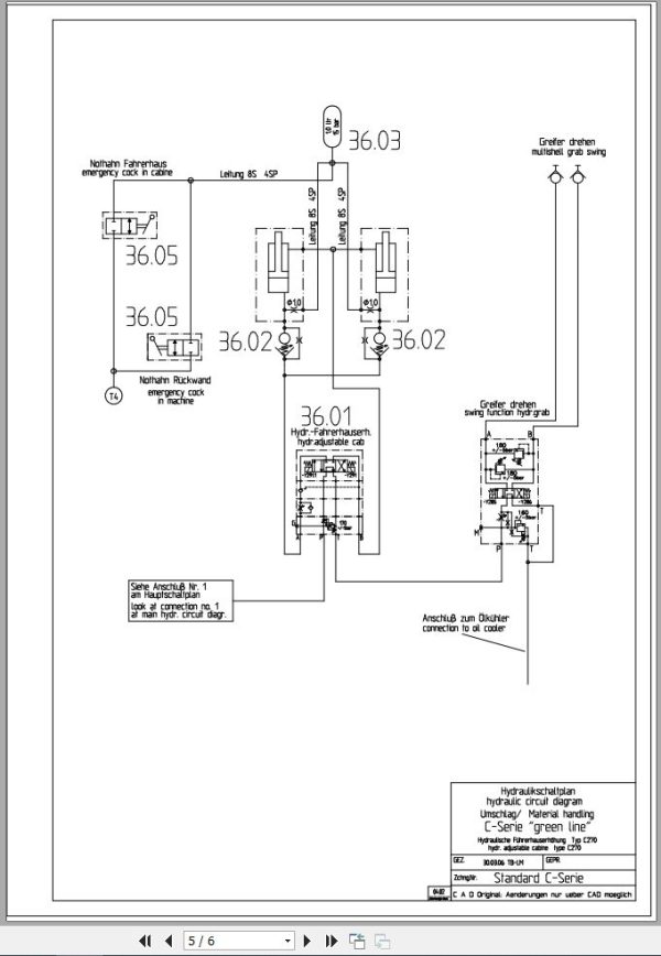 Sennebogen Material Handler 821 821.0.936 Hydraulic Diagram EN DE 2