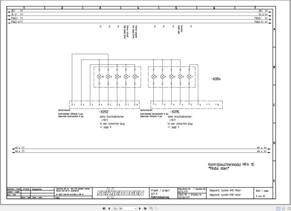 Sennebogen Material Handler 821 821.5.1212 Electric and Hydraulic Diagrams EN DE 2