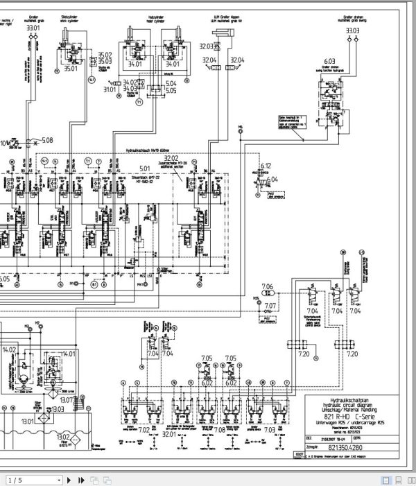 Sennebogen Material Handler 821 821.5.923 Electric and Hydraulic Diagrams EN DE 3
