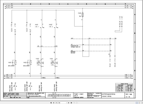 Sennebogen Material Handler 825 825.0.1061 Electric and Hydraulic Diagrams EN DE 2
