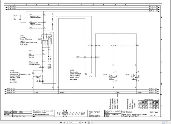 Sennebogen Material Handler 825 825.0.1148 Electric and Hydraulic Diagrams EN DE 2