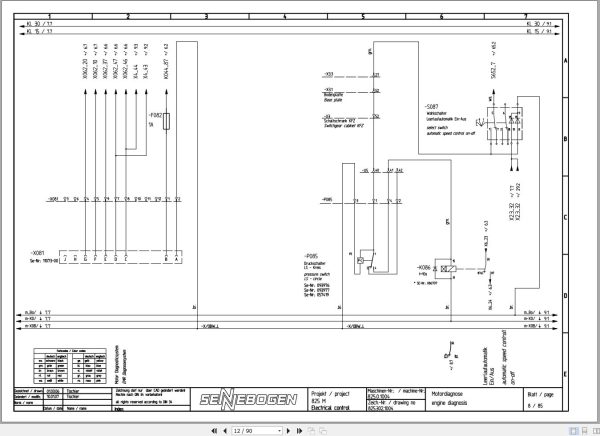 Sennebogen Material Handler 825 825.0.1151 Electric and Hydraulic Diagrams EN DE 2