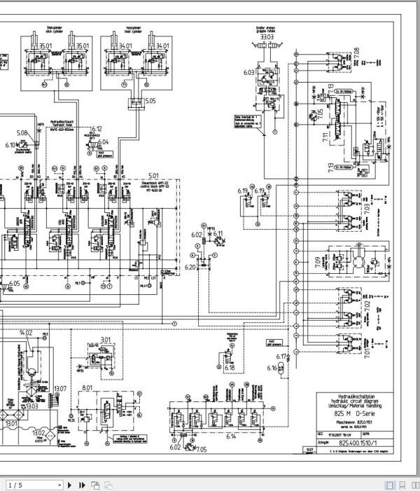 Sennebogen Material Handler 825 825.0.1151 Electric and Hydraulic Diagrams EN DE 3