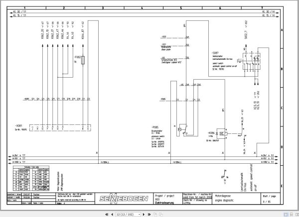 Sennebogen Material Handler 825 825.0.1338 Electric and Hydraulic Diagrams EN DE 2