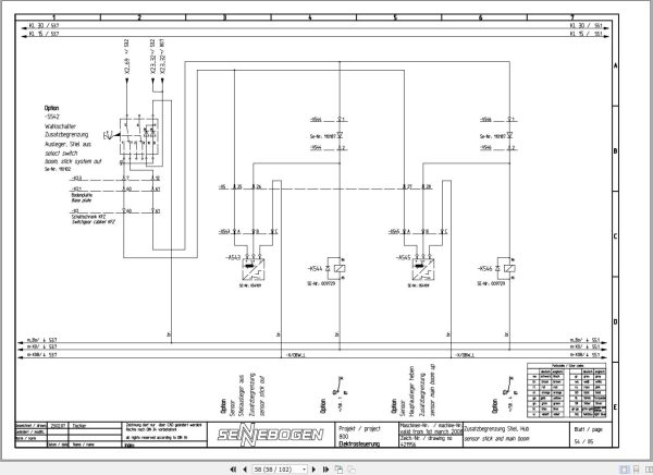 Sennebogen Material Handler 825 825.0.1352 Electric and Hydraulic Diagrams EN DE 2