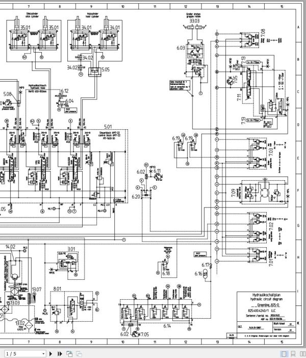 Sennebogen Material Handler 825 825.0.1422 Electric and Hydraulic Diagrams EN DE 3