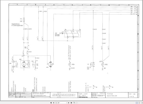 Sennebogen Material Handler 825 825.0.223 Electric and Hydraulic Diagrams EN DE 2