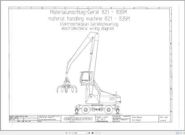 Sennebogen Material Handler 825 825.0.285 Electric and Hydraulic Diagrams EN DE 1