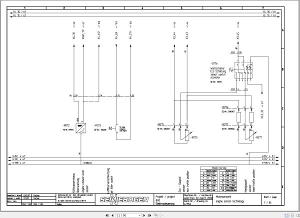 Sennebogen Material Handler 830 830.0.1156 Electric and Hydraulic Diagrams EN DE 2