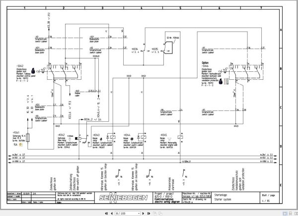 Sennebogen Material Handler 830 830.0.1242 Electric and Hydraulic Diagrams EN DE 2