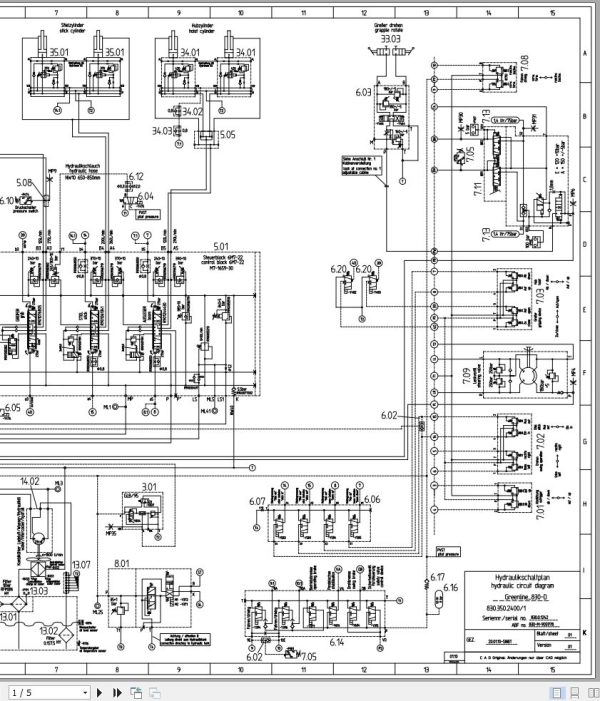 Sennebogen Material Handler 830 830.0.1242 Electric and Hydraulic Diagrams EN DE 3