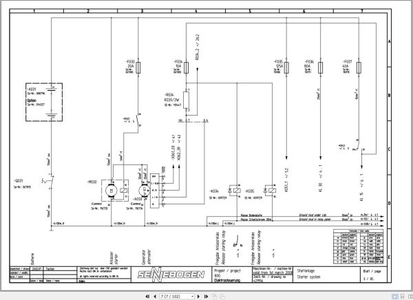 Sennebogen Material Handler 830 830.5.1232 Electric and Hydraulic Diagrams EN DE 2