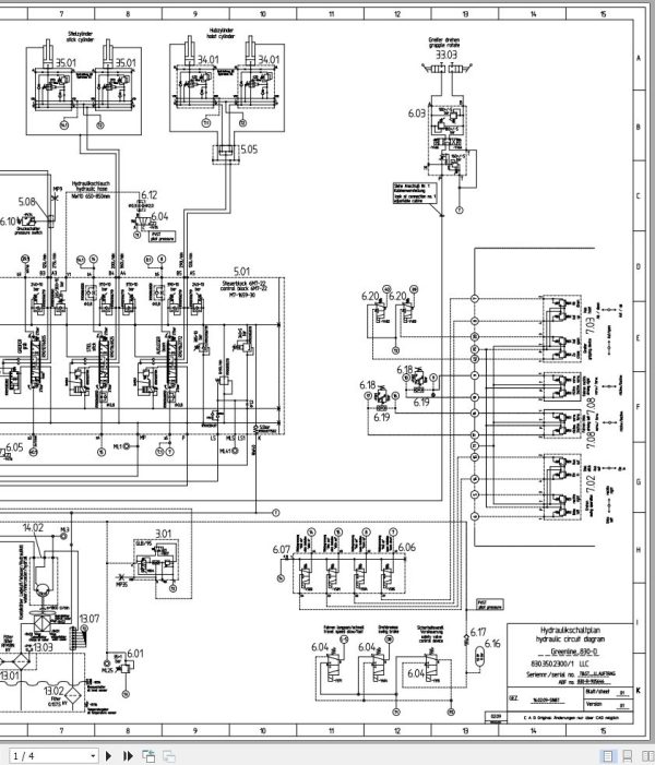 Sennebogen Material Handler 830 830.5.1232 Electric and Hydraulic Diagrams EN DE 3